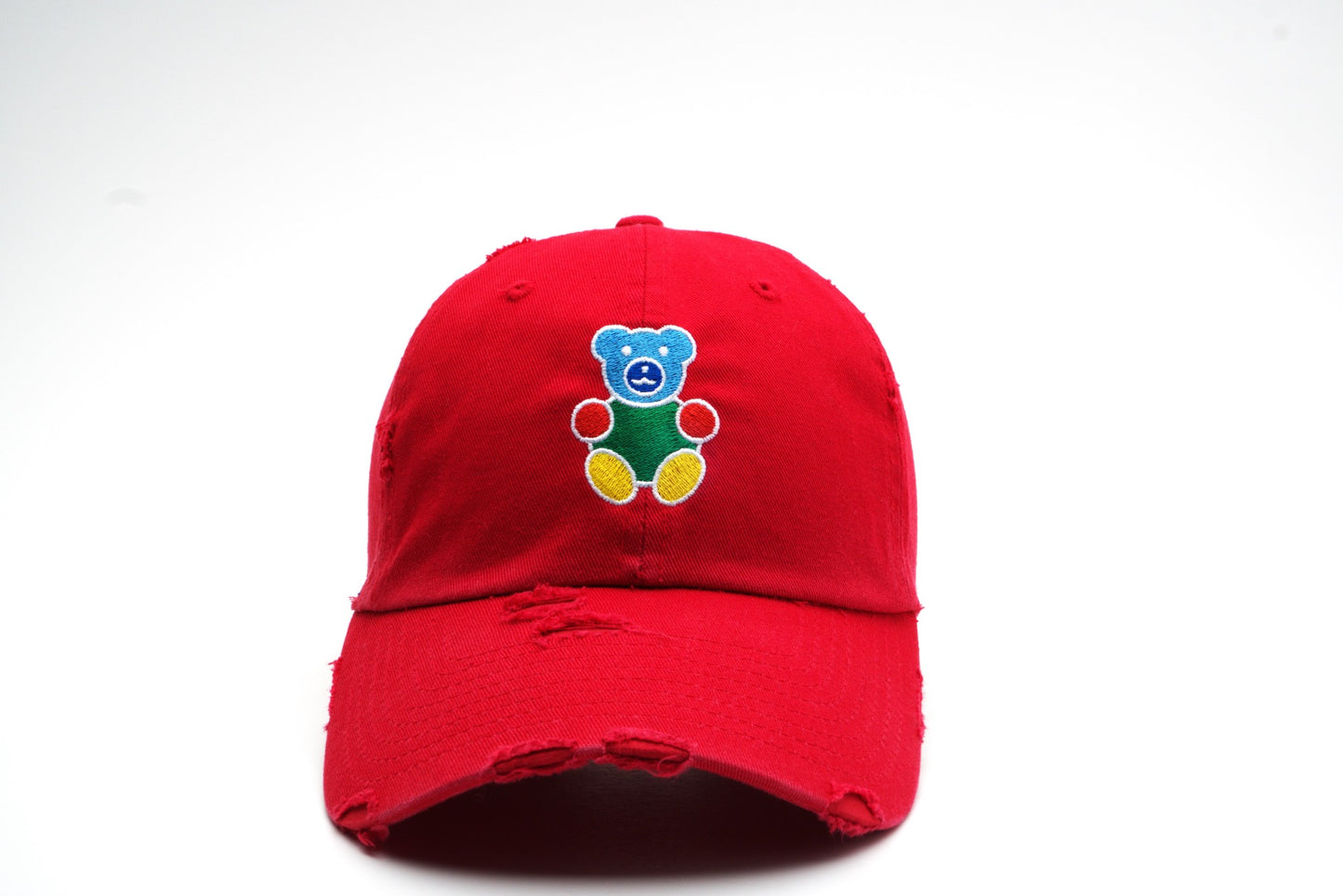 WHITE OUTLINE BEAR DAD HAT